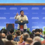 Presiden Prabowo Subianto memberi sambutan saat pembukaan Konvensi Sains, Teknologi, dan Industri Indonesia (KSTI) di Jakarta