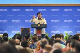 Presiden Prabowo Subianto memberi sambutan saat pembukaan Konvensi Sains, Teknologi, dan Industri Indonesia (KSTI) di Jakarta
