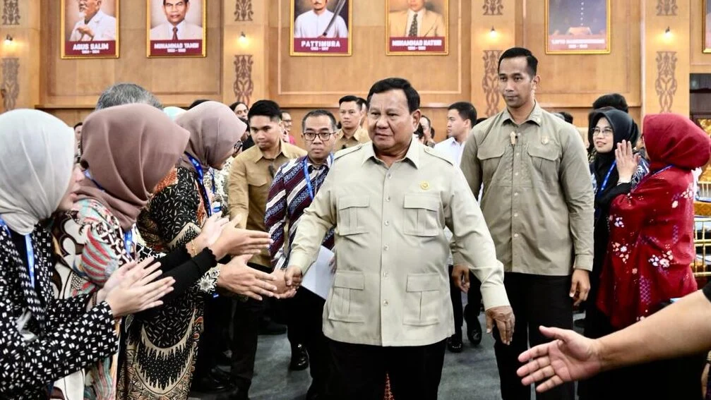 Presiden Prabowo Subianto saat menutup Sarasehan Kebangsaan Konvensi Sains, Teknologi, dan Industri Indonesia (KSTI) Tahun 2026 yang digelar di Jakarta International Convention Center (JICC), Jakarta, Minggu, 28 Juni 2026.