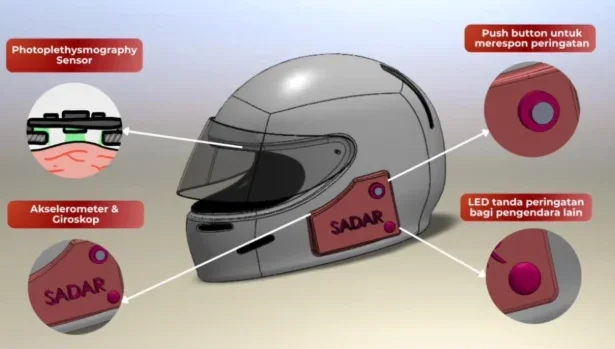 Helm Pintar Deteksi Kelelahan Pengendara