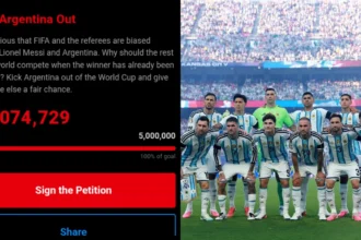Isi petisi agar Argentina dikeluarkan dari Piala Dunia.