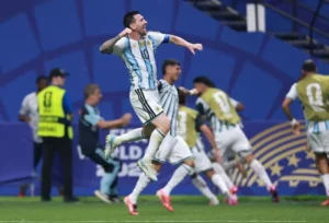Pemain timnas Argentina dalam pertandingan melawan Timnas Mesir dalam Piala Dunia 2026.