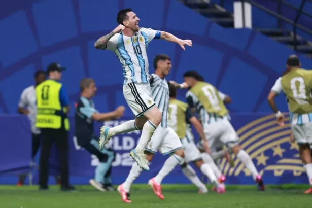 Pemain timnas Argentina dalam pertandingan melawan Timnas Mesir dalam Piala Dunia 2026.