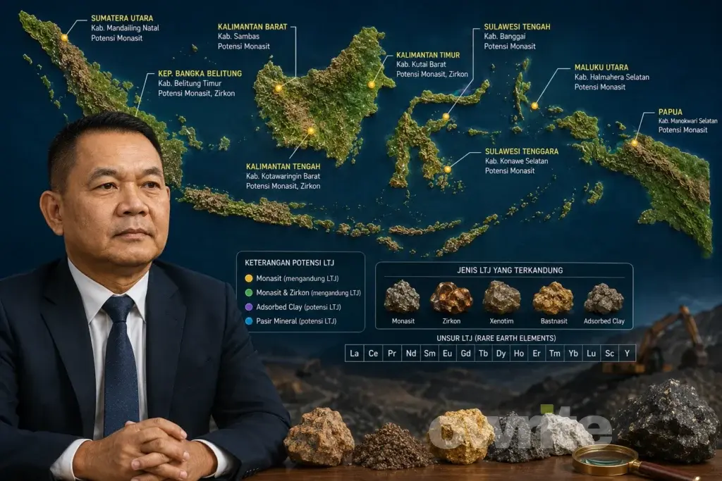 Ilustrasi Logam Tanah Jarang di Indonesia.