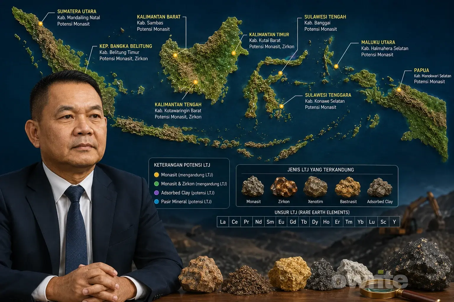 Ilustrasi Logam Tanah Jarang di Indonesia.