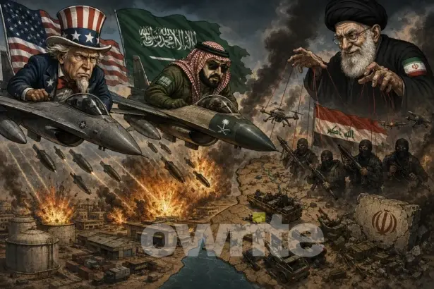 Ilustrasi Amerika Serikat dan Arab Saudi serang sekutu Iran.