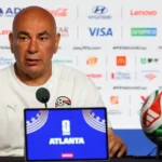 Pelatih Mesir Hossam Hassan dalam konferensi pers Piala Dunia 2026.