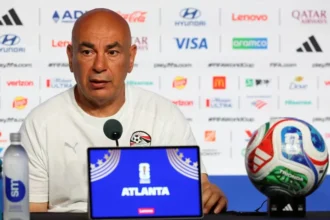 Pelatih Mesir Hossam Hassan dalam konferensi pers Piala Dunia 2026.