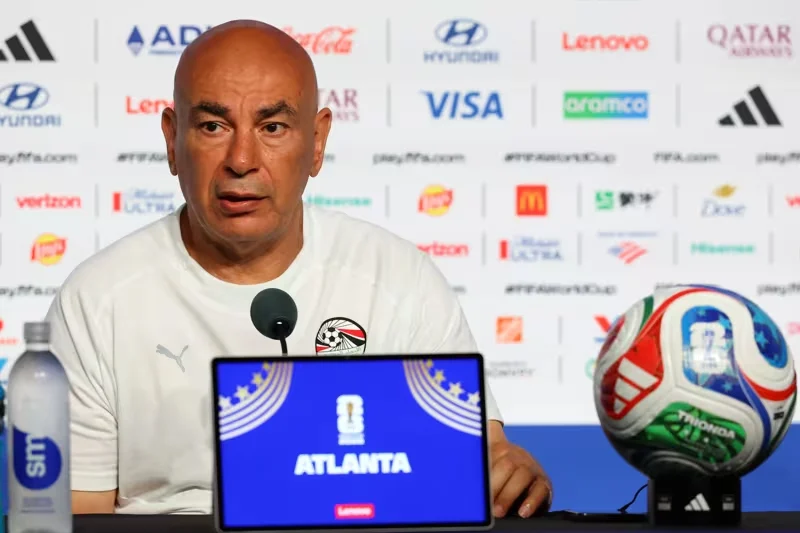 Pelatih Mesir Hossam Hassan dalam konferensi pers Piala Dunia 2026.