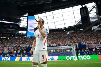Pemain Inggris Harry Kane dalam babak semifinal Piala Dunia 2026.