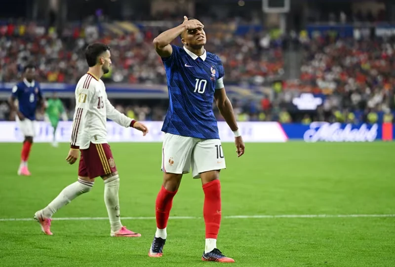 Pemain Timnas Prancis Kylian Mbappe dalam pertandinga melawan Spanyol pada Piala Dunia 2026.