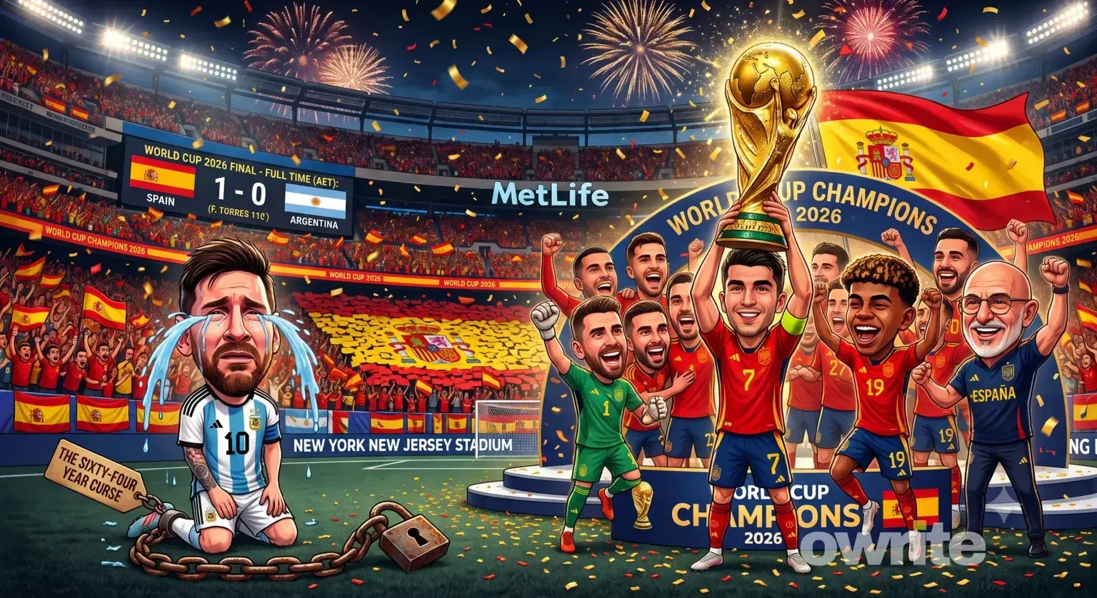 Kemenangan Timnas Spanyol atas Argentina dalam final Piala Dunia 2026.