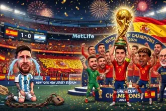 Kemenangan Timnas Spanyol atas Argentina dalam final Piala Dunia 2026.
