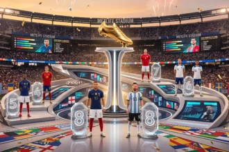 Ilustrasi perebutan Sepatu Emas Piala Dunia 2026.