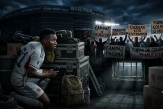 Ilustrasi pemain Timnas Kolombia Jaminton Campaz.