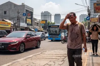 Cuaca panas di Jakarta.