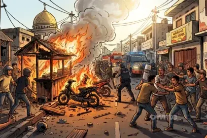 Ilustrasi keributan di Jalan Tambak, Menteng, Jakarta Pusat, Minggu, 26 Juli 2026.