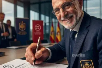 Ilustrasi penandatanganan kontrak Luis De la Fuente.