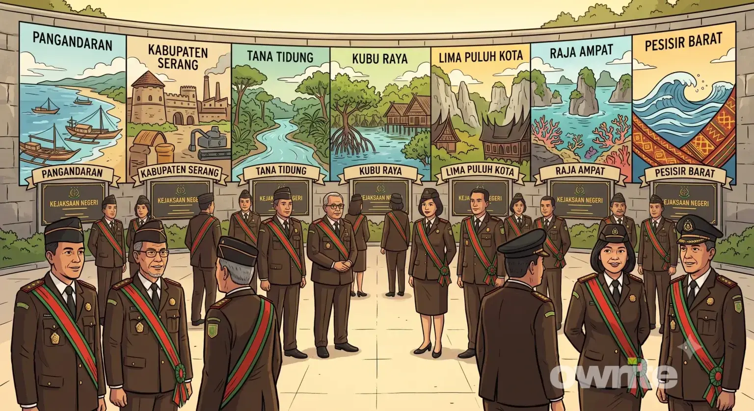 Ilustrasi pelantikan para jaksa penempatan Kejaksaan Negeri baru.