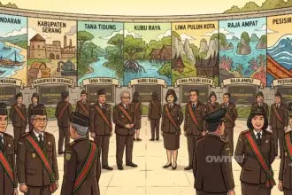 Ilustrasi pelantikan para jaksa penempatan Kejaksaan Negeri baru.