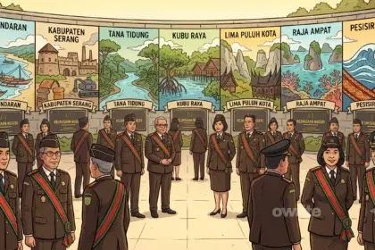 Ilustrasi pelantikan para jaksa penempatan Kejaksaan Negeri baru.