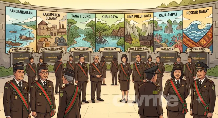 Ilustrasi pelantikan para jaksa penempatan Kejaksaan Negeri baru.