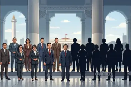 Ilustrasi Kabinet Merah Putih dan Kabinet Bayangan.