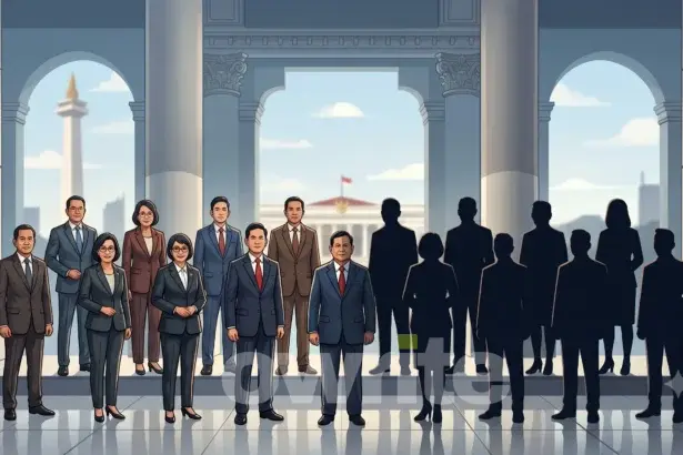 Ilustrasi Kabinet Merah Putih dan Kabinet Bayangan.