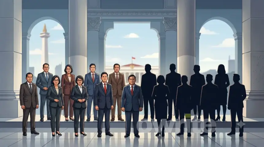 Ilustrasi Kabinet Merah Putih dan Kabinet Bayangan.
