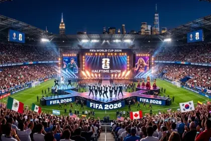 Ilustrasi Halftime Show Piala Dunia 2026.