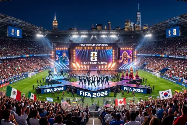Ilustrasi Halftime Show Piala Dunia 2026.