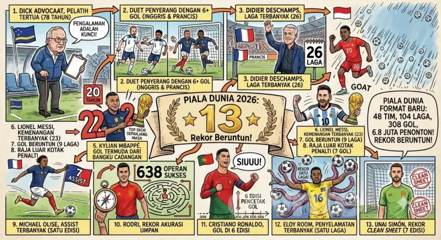 13 rekor Piala Dunia 2026.