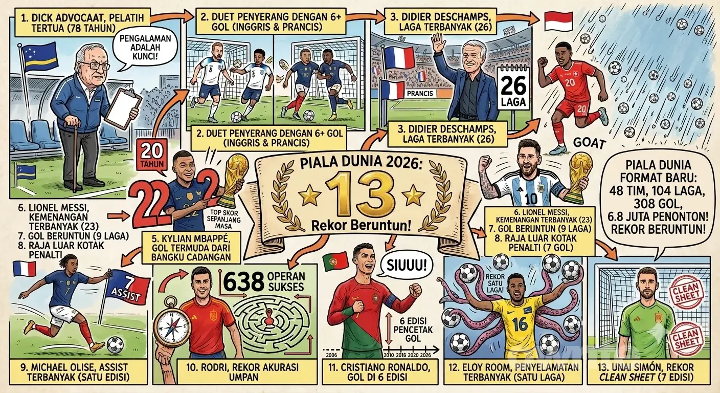 13 rekor Piala Dunia 2026.