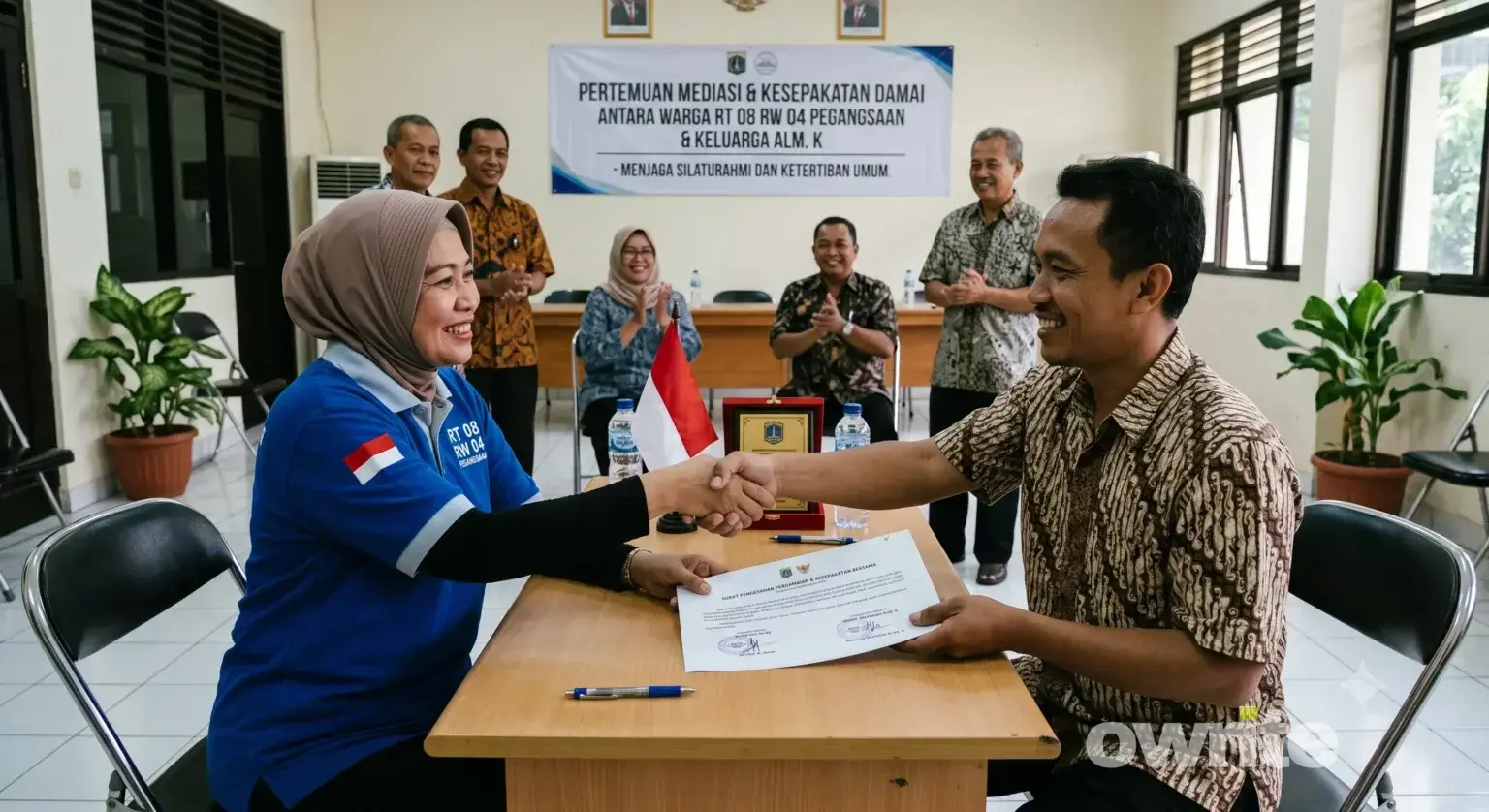 Ilustrasi kesepakatan damai sesama warga.