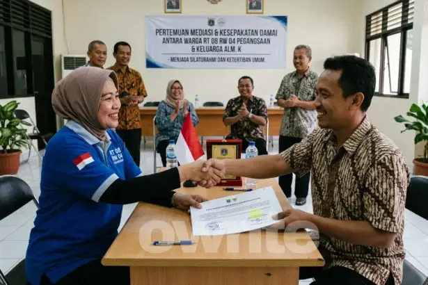 Ilustrasi kesepakatan damai sesama warga.