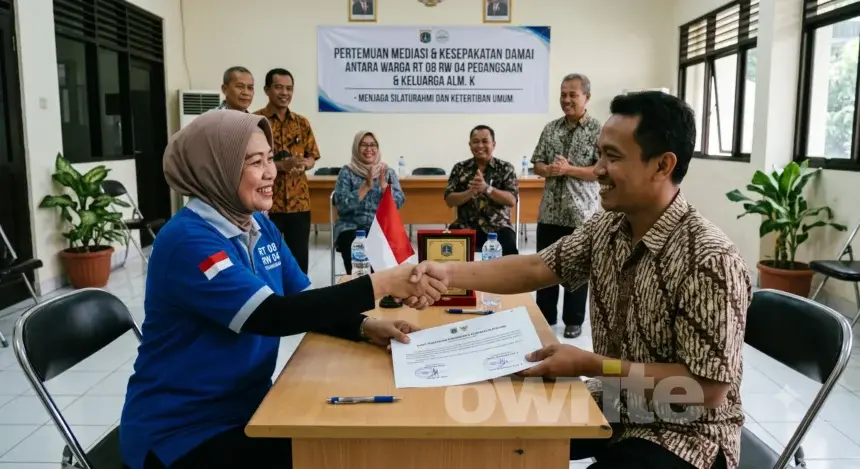 Ilustrasi kesepakatan damai sesama warga.
