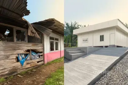Ilustrasi SDN 112329 Padang Nabidang dan Dapur MBG.