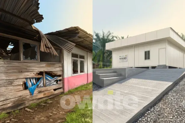 Ilustrasi SDN 112329 Padang Nabidang dan Dapur MBG.