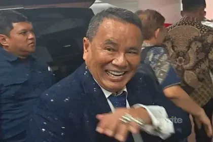 Pengacara Hotman Paris Hutape di gedung Kejagung.