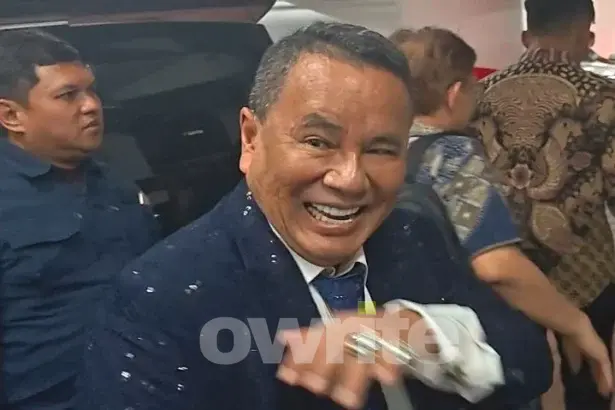 Pengacara Hotman Paris Hutape di gedung Kejagung.
