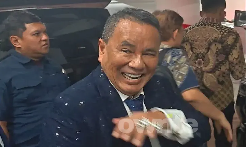 Pengacara Hotman Paris Hutape di gedung Kejagung.