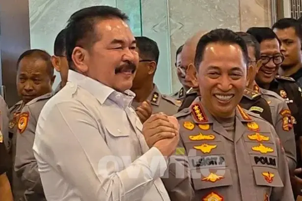 Jaksa Agung ST Burhanudin bertemu dengan Kapolri Listyo Sigit Prabowo di Kejagung.
