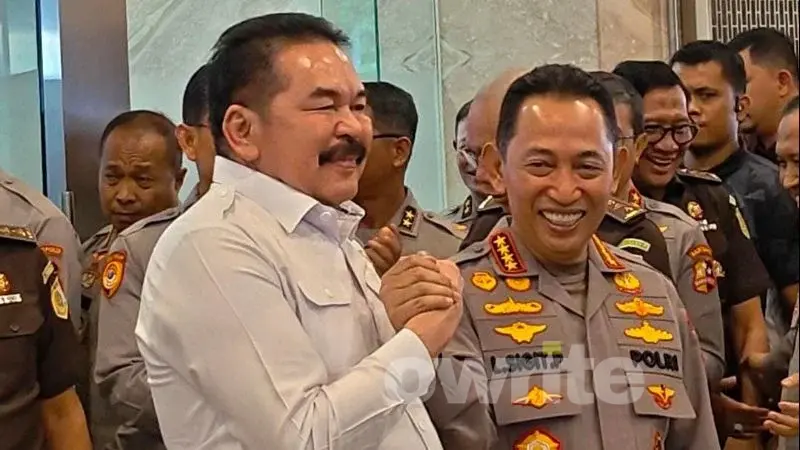 Jaksa Agung ST Burhanudin bertemu dengan Kapolri Listyo Sigit Prabowo di Kejagung.