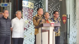Jaksa Agung Muda Tindak Pidana Khusus (Jampidsus) Kejaksaan Agung Febrie Adriansyah beri keterangan pers.