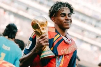 Pemain Timnas Spanyol Lamine Yamal.
