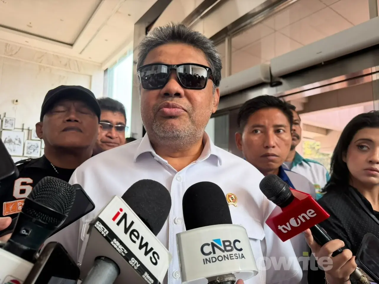 Penasihat Khusus Presiden Bidang Ketenagakerjaan dan Kesejahteraan Buruh Said Iqbal di Kantor Kemenko Keuangan (sumber: Owrite/Anisa Aulia)