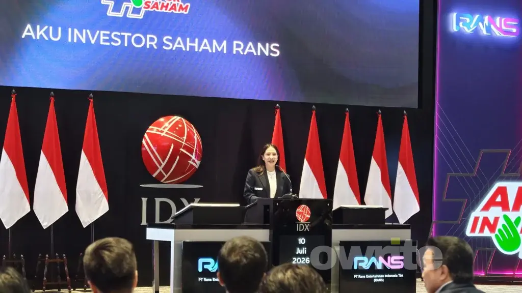 Direktur Utama RANS Nagita Slavina di Main Hall BEI, Jakarta, Senin, 10 Juli 2026. (sumber: Owrite/Anisa Aulia)
