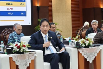 Menteri Keuangan Purbaya Yudhi Sadewa dalam konferensi pers APBN KiTA (sumber: Owrite/Anisa Aulia)