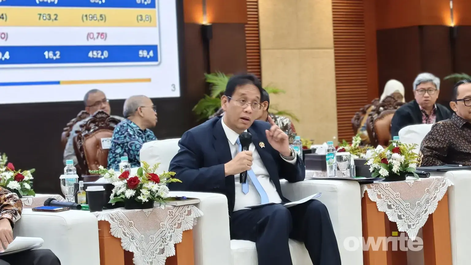 Menteri Keuangan Purbaya Yudhi Sadewa dalam konferensi pers APBN KiTA (Sumber: Owrite/Anisa Aulia)