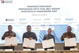 MoU Akta Jual Beli Saham Portofolio Manajemen Aset BUMN oleh Danantara. (Sumber: Danantara)